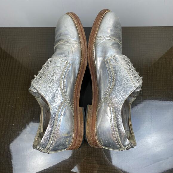 Acne Studios Askin Metal Silver Cap Toe Derby Oxford Shoes Men's 43 US 10 - Picture 6 of 13